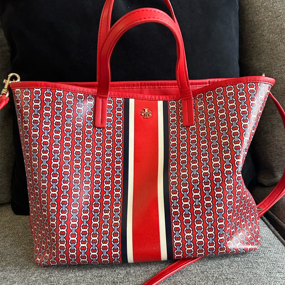 Tory Burch small red tote bag
